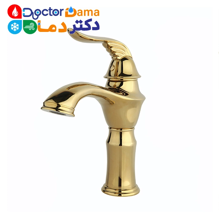 شیر روشویی معمولی طلایی راسان