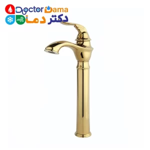 شیر روشویی پایه بلند پریمو با آبکاری طلایی راسان